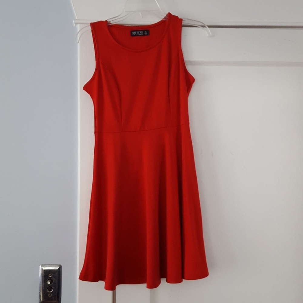 Red Come Together skater dress